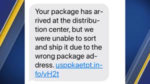 wrong package address scam text and