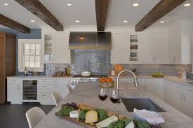exposed beam kitchen with antique