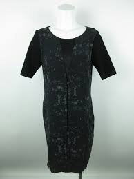Details About Elie Tahari For Design Nation Womens Sz M Printed Mesh Chest Zip Sheath Dress