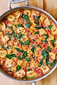 creamy sausage tortellini with spinach