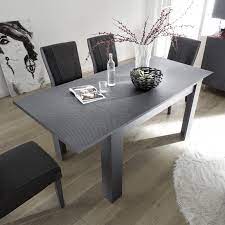 Modern grey high gloss rectangle extendable dining table metal black leg kitchen. Stunning Gloss Finish Arith Italian Grey Extending Dining Table