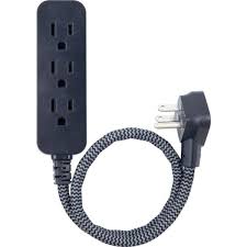 Average rating:4.7out of5stars, based on89reviews89ratings. Ge 3 Outlet Power Strip With 6 In Braided Extension Cord Black And Gray 45191 The Home Depot