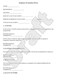 Printable Employee Evaluation Form Template Customize
