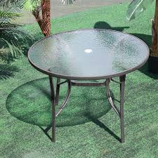 garden ripple glass round table with