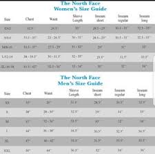 57 Credible The North Face Womens Size Chart