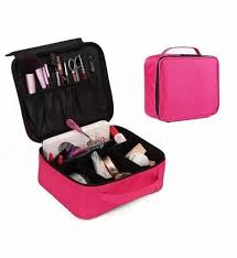 pink polyester designer portable vanity