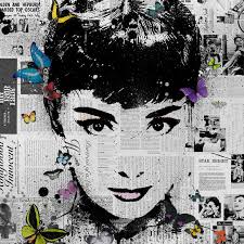 audrey hepburn silver painting by