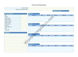 Fitness Training Plan Template Personal Workout Free