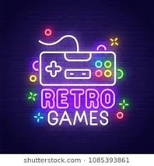Get absolutely free gaming logos when you use our advance gaming logo maker. Retro Games Neon Sign Bright Signboard Light Banner Game Logo Emblem Vector Illustration Neon Signs Neon Game Logo Design