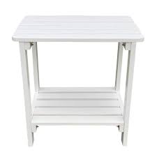 White Wood Outdoor Side Table