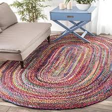 natural cotton braided oval rug