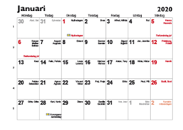 Kalendrar som ska skrivas ut. 2020 Arkiv Blankettbanken