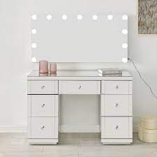 Dress your bedroom to impress everyday with our range of vanity tables with mirrors from homcom, all with free uk delivery. Hollywood White Dressing Table Mirror Set Rite Price Furniture