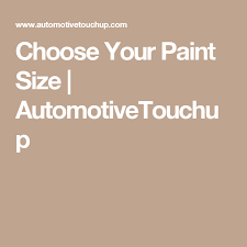 paint size automotivetouchup