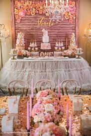 Kara S Party Ideas Birthday Girl Sweet Table From A Pink Gold 1st  gambar png