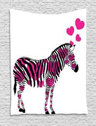 Pink Zebra Tapestry Romantic Animal