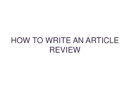 How To Write A Review Article   YouTube 