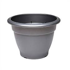 Round Bell Pot In Black 55cm Homebase