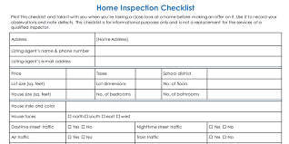 home inspection checklist spence