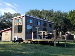 two waterfront tiny homes on lake travis