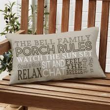 Porch Rules Personalized Lumbar Outdoor