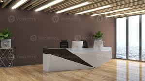 modern office reception room in 3d