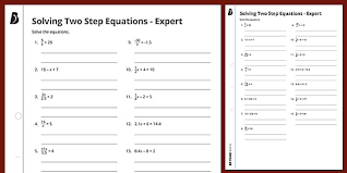 Solving One Step Equations Worksheets