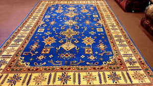blue afghan rug merino soft wool 6 5