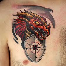 Voir plus d'idées sur le thème tatouage viking, mythologie nordique, viking. Dragon Shield Compass Tattoo By Raul Ugarte