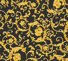 Free shipping on orders over $175. Wallpaper Versace Home Floral Black Gold Glitter 34326 2