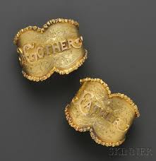 14kt gold and gold nugget napkin rings