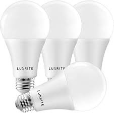 Luxrite A21 Led Bulbs 150 Watt Equivalent 2550 Lumens 5000k Bright White Enclosed Fixture Rated Dimmable Standard Led Bulb 22w Energy Star E26 Medium Base Indoor And Outdoor 4 Pack Amazon Com