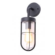 Zn 31807 Tblk Woking Single Light Outdoor Wall Fitting In Black Finish With Clear Glass Shade