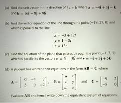 Find The Vector Equation Of The