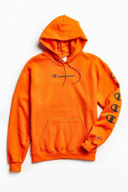 Nwt Champion Repeat C Logo Hoodie Sweatshirt Supreme Orange