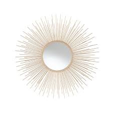 Gold Metal Starburst Round Wall Mirror