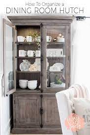 how to organize a dining room hutch
