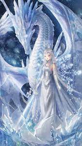 Download White Dragon Anime Ice Queen Wallpaper | Wallpapers.com