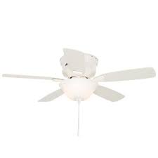 Indoor White Ceiling Fan With Light Kit