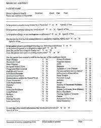 Health Questionnaire Form Template Grupofive Co