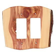 Rustic Light Switch Covers Rustic Juniper Wood Double Rocker Cover