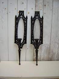 Ornate Gothic Wall Candle Sconces Black