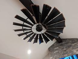 charred whiskey barrel ceiling fan