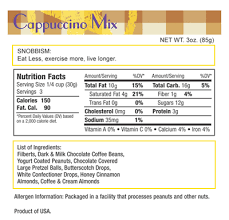 cappuccino nutrition facts