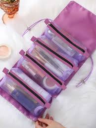 roll up makeup bag 4 in 1 foldable