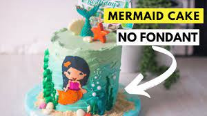 mermaid cake without fondant easy