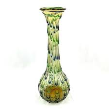 murano vase blue italian art glass for