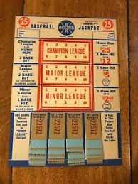 Complete source for baseball history including complete major league player, team, and league stats, awards, records, leaders, rookies and scores. 1940 S Baseball Box Score Jackpot Punch Board Gambling Vintage Rare Ebay