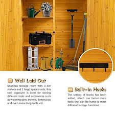H Outdoor Storage Shed With Lockable