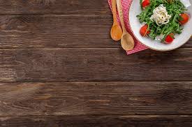Tons of awesome hd wood background to download for free. Hd Wallpaper Salad On White Ceramic Plate On Brown Wooden Table Background Wallpaper Flare